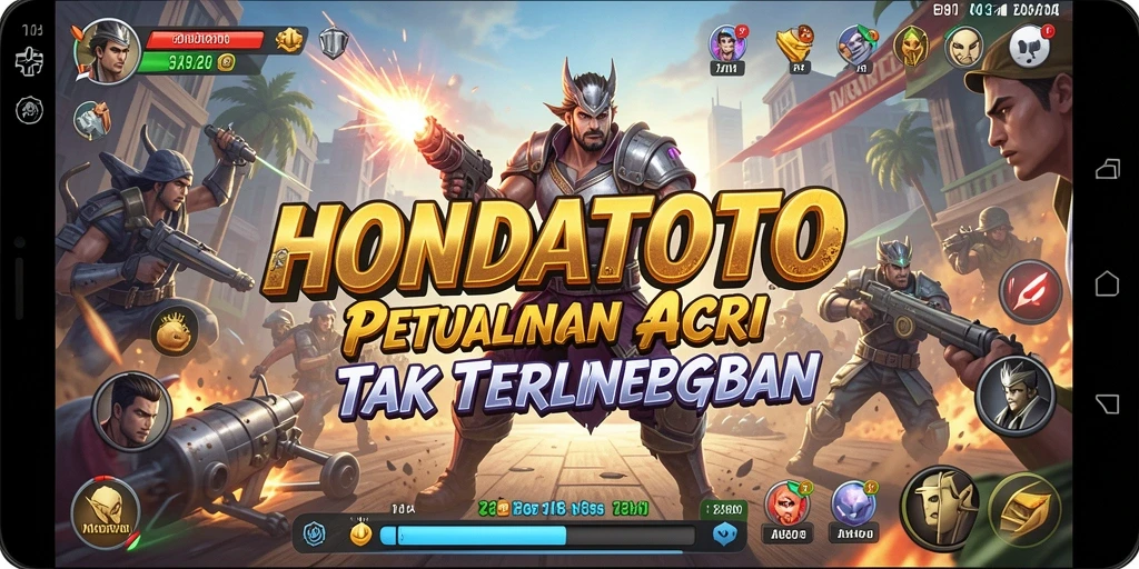 Tampilan gameplay seru HONDATOTO dengan aksi cepat dan karakter unik.