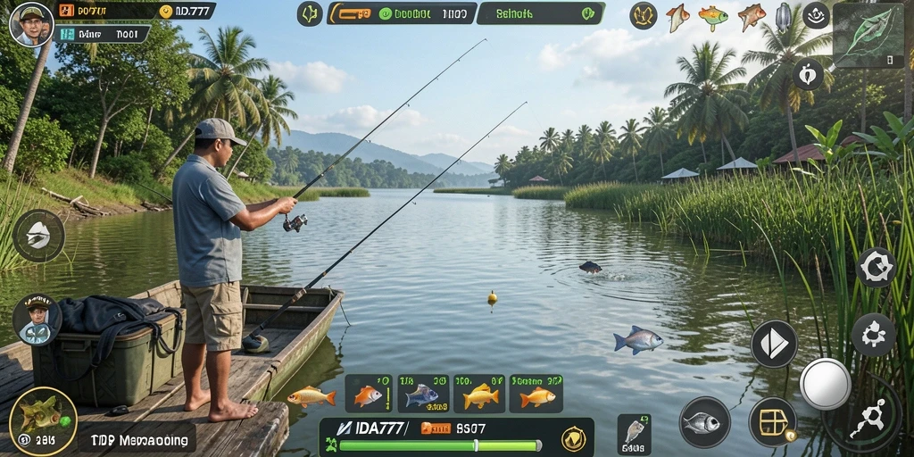 Screenshot gameplay IDA777 yang menampilkan suasana memancing yang memukau.