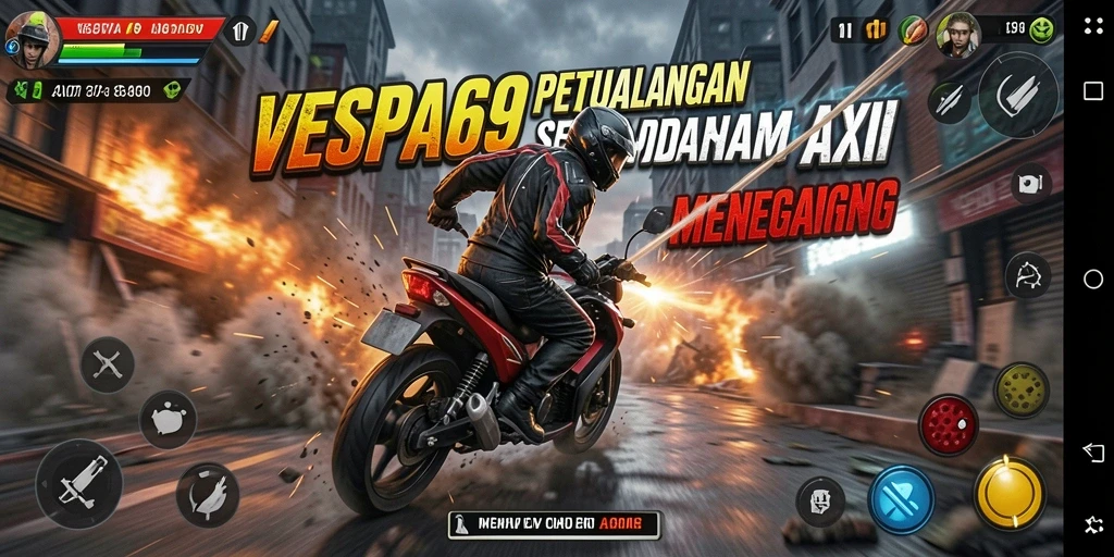 Tampilan gameplay VESPA69 yang mendebarkan dan penuh aksi.